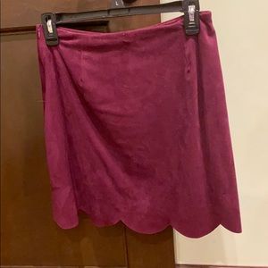 Suede mini skirt